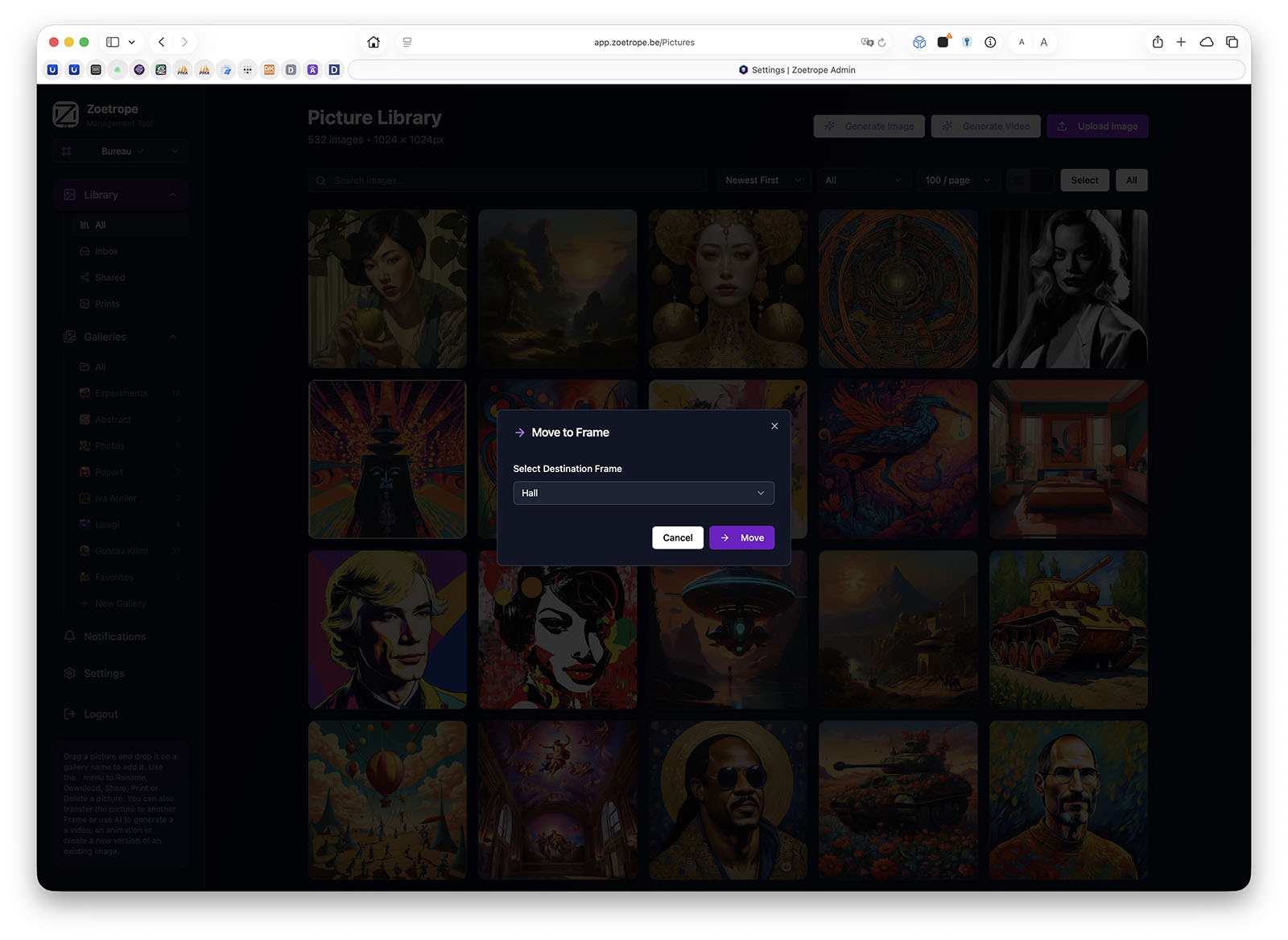 Zoetrope app screenshot